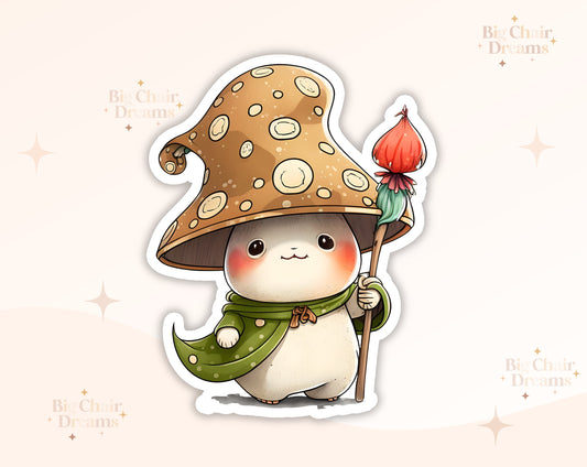 Cute Mushroom Guy Sylar Sticker - Cottage Core - Mushrooms