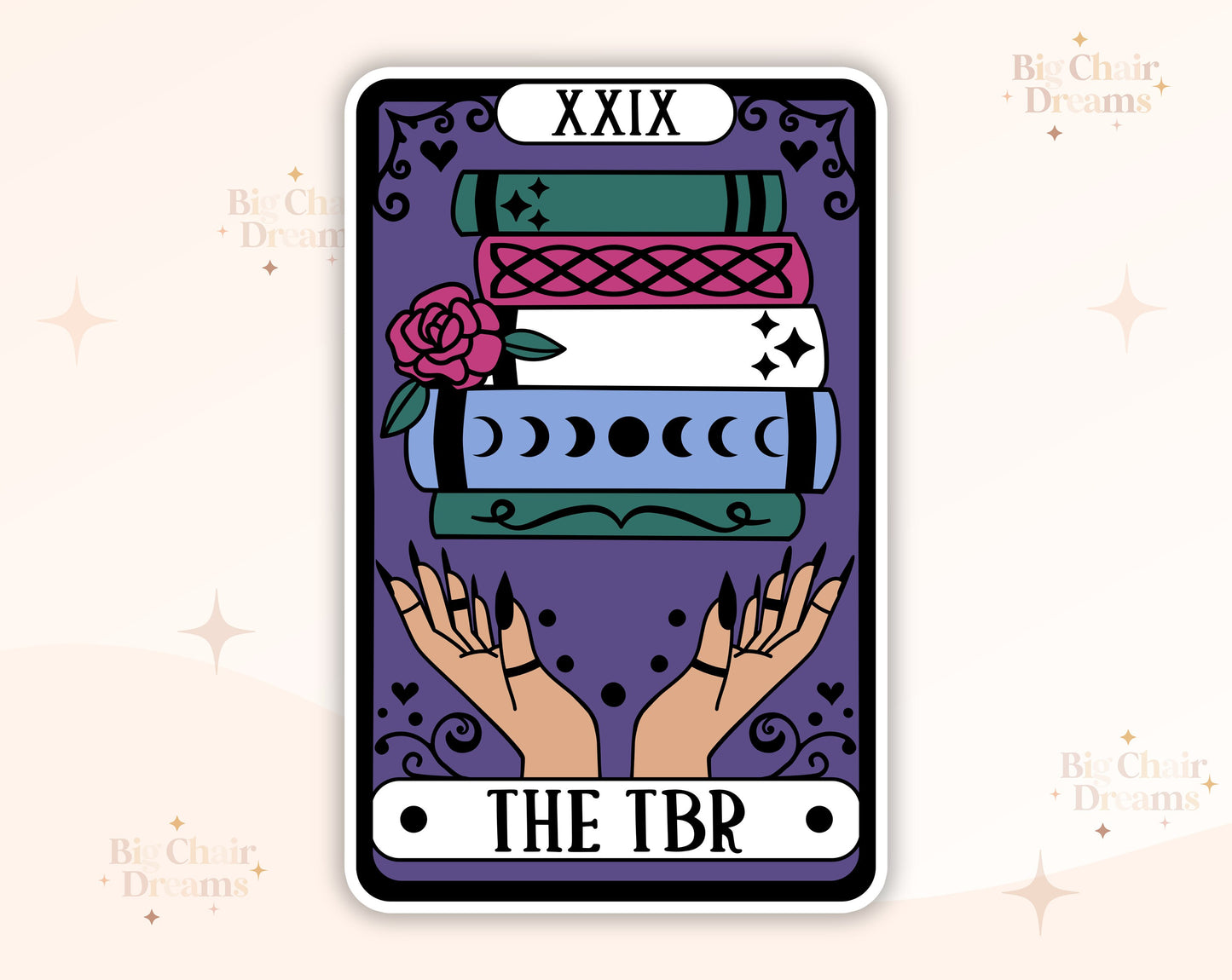 Tarot Card The TBR Sticker -Holographic - Book Lover - Booktok - To Be Read Books