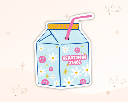 Serotonin Juice Box Sticker - Emotional Support - Heart - Neurodivergent - Mental Health