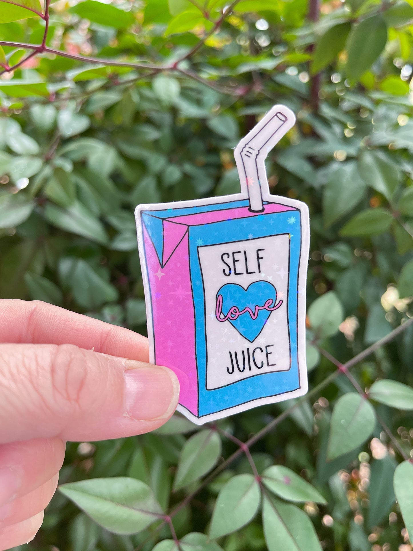 Self Love Juice Box Sticker - Emotional Support - Heart - Neurodivergent - Love Yourself