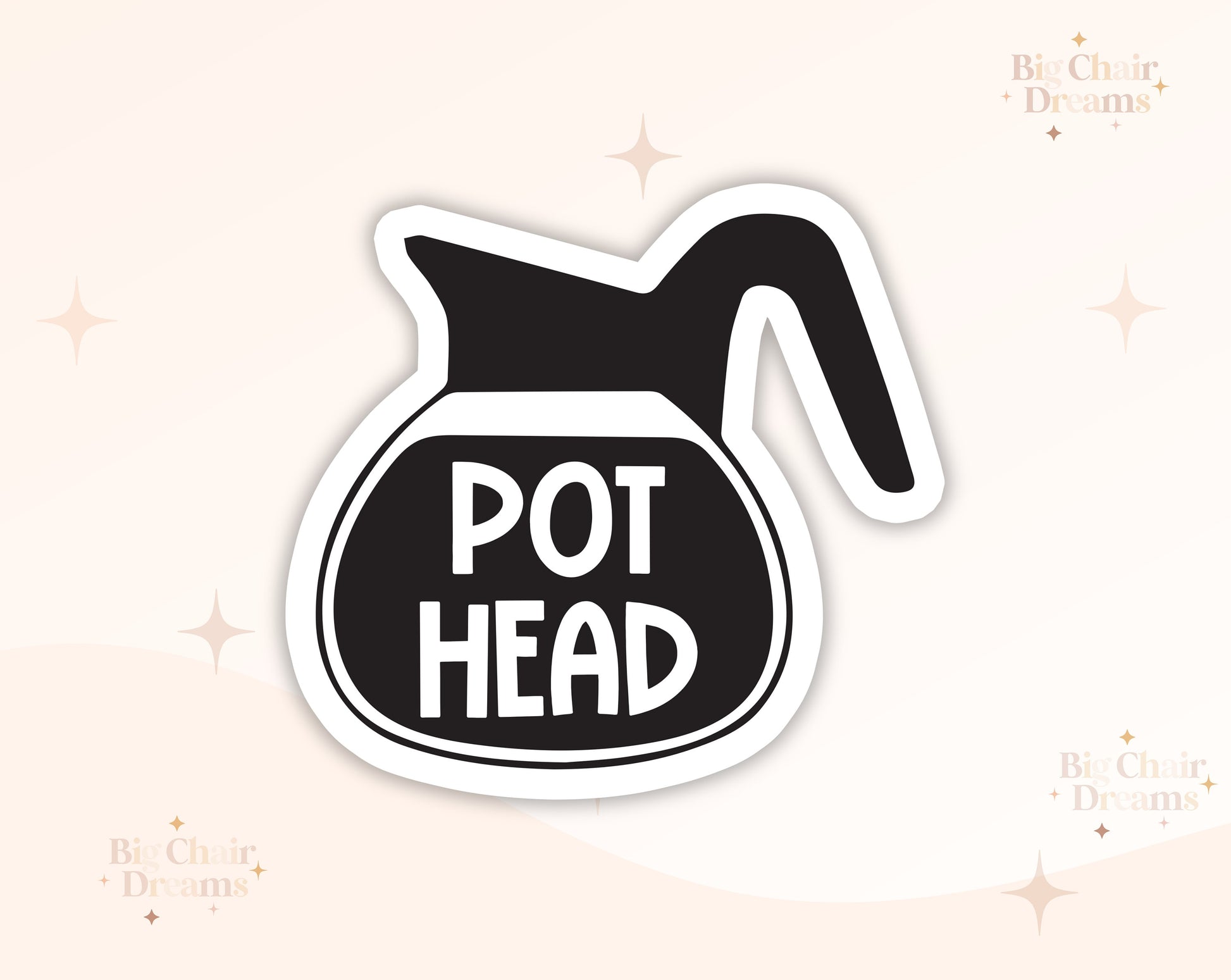 pothead coffee Pot Head Coffee Sticker - Coffee Lover - Coffee Addict