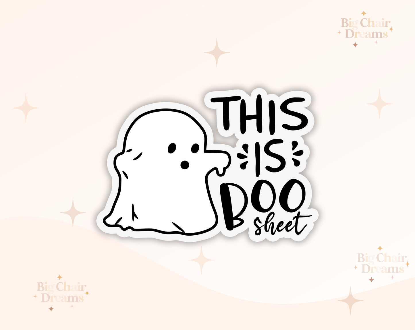 This is BOO Sheet Ghost Sticker - Halloween Sticker - Ghost - Boo