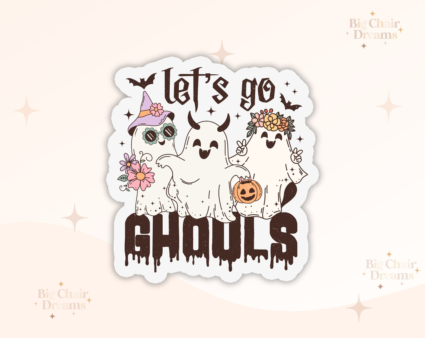 Let's Go Ghouls Sticker - Halloween - Ghost - Girl Friends