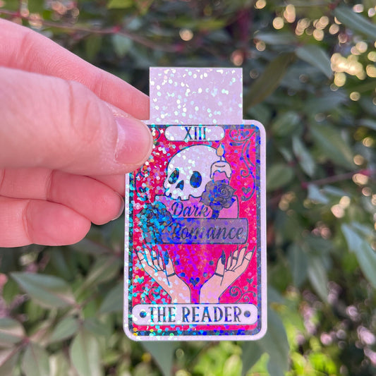 Tarot Card Dark Romance The Reader Magnetic Bookmark - Book Lover - Smut - Booktok - Holographic