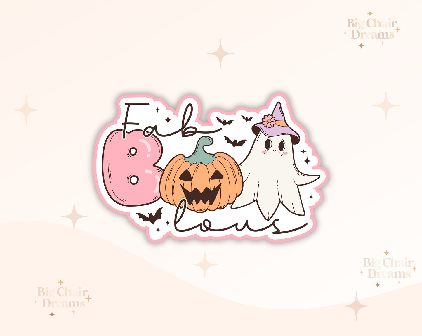 Fab boo lous Ghost Sticker - Halloween - Ghost - Fabulous